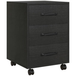 Homcom File Cabinet With 3 Drawers, Under Desk Mobile Filing Cabinet Black - thumbnail 2