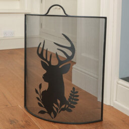 Dibor Traditional Highland Fireplace Guard Stag Head Fire Screen Guard H68Cm X W53Cm - thumbnail 1