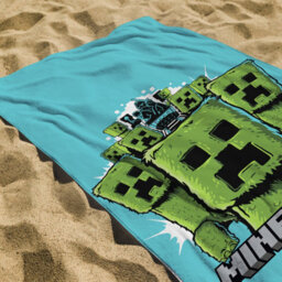 Character World Minecraft Movie Kids Beach Towel Swimming Bath Pool Blue Towel 140Cm X 70Cm - thumbnail 4