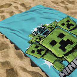Character World Minecraft Movie Kids Beach Towel Swimming Bath Pool Blue Towel 140Cm X 70Cm - thumbnail 7