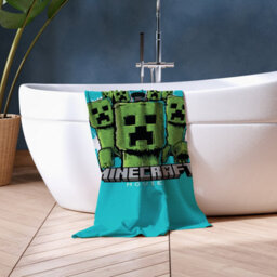 Character World Minecraft Movie Kids Beach Towel Swimming Bath Pool Blue Towel 140Cm X 70Cm - thumbnail 2