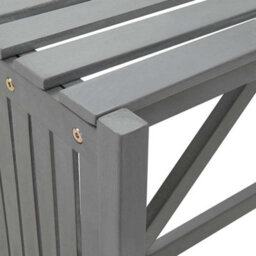 Walplus Garden Corner Bench With Planter 117Cm Solid Acacia Wood Grey - thumbnail 7