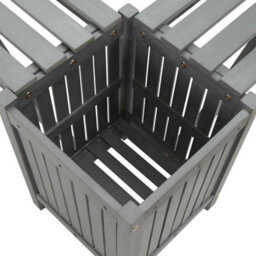 Walplus Garden Corner Bench With Planter 117Cm Solid Acacia Wood Grey - thumbnail 8