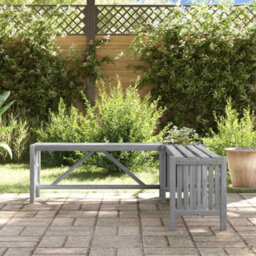 Walplus Garden Corner Bench With Planter 117Cm Solid Acacia Wood Grey - thumbnail 2