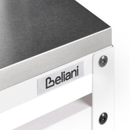 Beliani Outdoor Bar Table Maenza 120 Cm 40 Cm Metal White - thumbnail 5