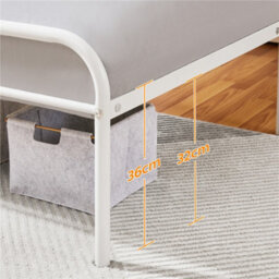 Yaheetech White 3Ft Single Metal Bed Frame With High Headboard Strong Iron Platform Bed For Bedroom - thumbnail 7