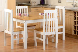 Seconique Ludlow Dining Set In Oak Effect With 4 White Chairs - thumbnail 2