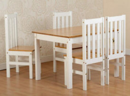 Seconique Ludlow Dining Set In Oak Effect With 4 White Chairs - thumbnail 5