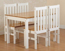 Seconique Ludlow Dining Set In Oak Effect With 4 White Chairs - thumbnail 4