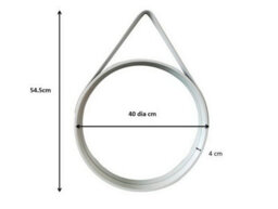 Aspect Furniture Wooden Wall Mirror/ Round Hanging Mirror/vanity Mirror,grey - thumbnail 4