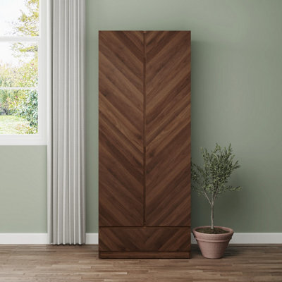 Gfw Catania 2 Door 1 Drawer Wardrobe Royal Walnut - image 1
