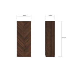 Gfw Catania 2 Door 1 Drawer Wardrobe Royal Walnut - thumbnail 6