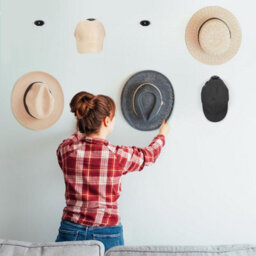 16 Pack Black Self-Adhesive Hat Hooks, Wall-Mounted Hat Holder For Baseball Caps - thumbnail 5