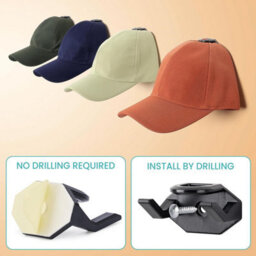 16 Pack Black Self-Adhesive Hat Hooks, Wall-Mounted Hat Holder For Baseball Caps - thumbnail 4