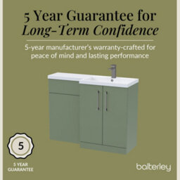 Balterley Right-Hand Bathroom Vanity And Wc Unit Combination With Basin - 1100mm - Satin Green With Brushed Pewter Handles - thumbnail 6