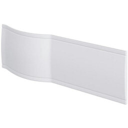 Homestylestore White 1675 X 850mm Bathroom Left Hand Curved P Shape Shower Bath With Side Panel And End Panel - thumbnail 3