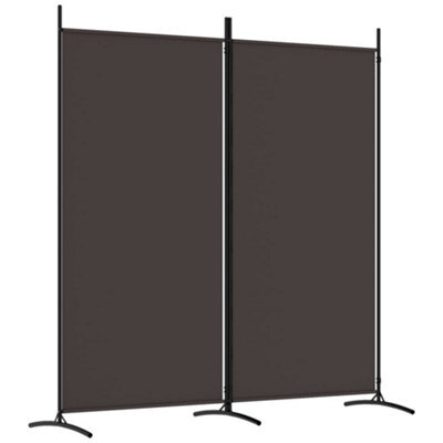 Berkfield Durable 2-Panel Room Divider Brown 175X180 Cm Fabric - image 1