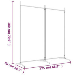 Berkfield Durable 2-Panel Room Divider Brown 175X180 Cm Fabric - thumbnail 8