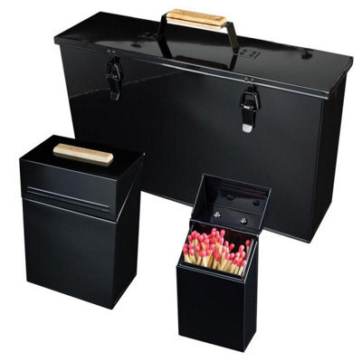 Valiant Fireside Ash And Pellet Carrier Box With Firelighter Container And Match Storage Box - image 1