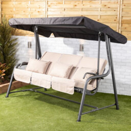 Alfresia Turin Reclining Swing Seat With Taupe Luxury Cushions - thumbnail 2