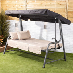 Alfresia Turin Reclining Swing Seat With Taupe Luxury Cushions - thumbnail 3