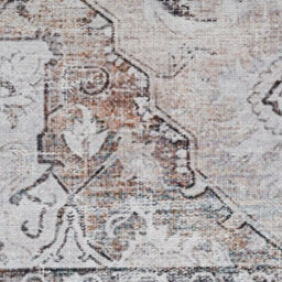 Loomed Greige Vintage Medallion Anti Slip Washable Rug 120X170Cm - thumbnail 2