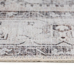 Loomed Greige Vintage Medallion Anti Slip Washable Rug 120X170Cm - thumbnail 5
