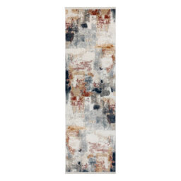 RugsX Distin 0144B White Rose Powder Modern Carpet, Runner - Abstraction, Vintage, 80X200 Cm - thumbnail 2