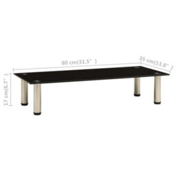 Berkfield Tv Stand Black 80X35X17 Cm Tempered Glass - thumbnail 5