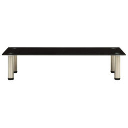 Berkfield Tv Stand Black 80X35X17 Cm Tempered Glass - thumbnail 2