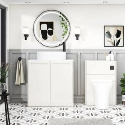 Royal Bathrooms Royal Bathroom Elmore 800mm Classic White Freestanding Countertop Bathroom Vanity Unit 2 Door With Peak Basin - thumbnail 5