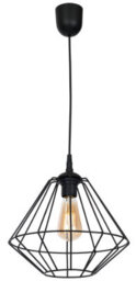 Milagro Colin Black Pendant Lamp 1Xe27 Hand Made Matt Black Cage Style Lamps Creating Industrial Chic - thumbnail 9
