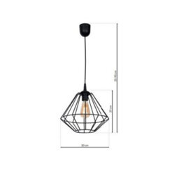 Milagro Colin Black Pendant Lamp 1Xe27 Hand Made Matt Black Cage Style Lamps Creating Industrial Chic - thumbnail 8
