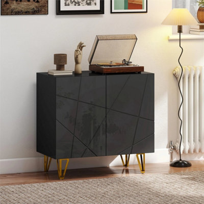 Storage Cabinet Sideboard With Adjustable Shelf Black - image 1