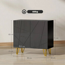 Storage Cabinet Sideboard With Adjustable Shelf Black - thumbnail 2