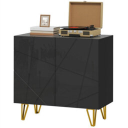 Storage Cabinet Sideboard With Adjustable Shelf Black - thumbnail 5