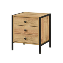 Swish Furniture Alva 3 Drawer Oak Bedside Chest Of Drawers Cabinet Nightstand - thumbnail 7