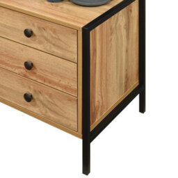 Swish Furniture Alva 3 Drawer Oak Bedside Chest Of Drawers Cabinet Nightstand - thumbnail 2