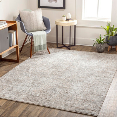 Livabliss Allegro-Abstract Beige Grey Modern Marble Living Dining Bedroom Rug 200 X 275 Cm Easy Care, Non Shedding