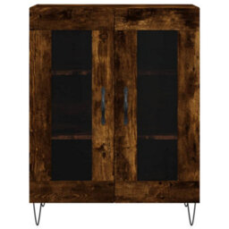 Berkfield Highboard Smoked Oak 69.5X34X180 Cm Engineered Wood - thumbnail 8