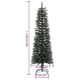 Berkfield Artificial Slim Christmas Tree With Stand Green 150 Cm Pvc - thumbnail 6