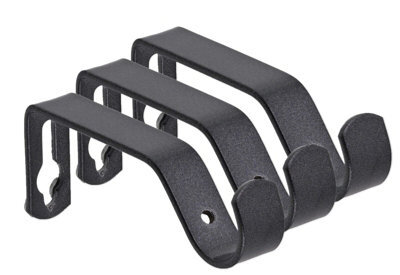 Lister Cartwright 19mm Curtain Pole Ends Brackets With Adjustable Screwsplastic Finish (Pack Of 3)