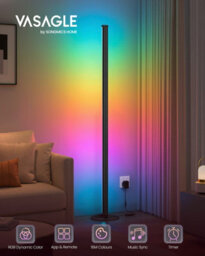 LEDREM Lusia Led Floor Lamp, Rgb Color Changing Ambient Light, App/remote/in-Line Control, Music Sync, 18 X 18 X 139.4 Cm, Matte Black - thumbnail 2