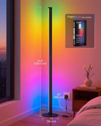 LEDREM Lusia Led Floor Lamp, Rgb Color Changing Ambient Light, App/remote/in-Line Control, Music Sync, 18 X 18 X 139.4 Cm, Matte Black - thumbnail 5