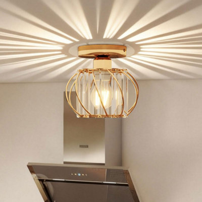 Emitto Crystal Ceiling Light Semi Flush Mount Chandelier Modern Hallway - image 1