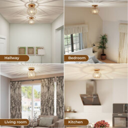 Emitto Crystal Ceiling Light Semi Flush Mount Chandelier Modern Hallway - thumbnail 8