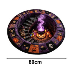 Amorly 80Cm Halloween Optical Illusion, Rug Plush Non-Slip, Pumpkin Illusion Carpet Modern Soft Floor,doormat For Home, Bedroom Indoor - thumbnail 5