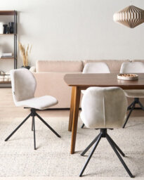 Beliani Set Of 4 Dining Chairs Swivel Morrison Velvet Light Beige - thumbnail 2