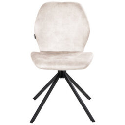 Beliani Set Of 4 Dining Chairs Swivel Morrison Velvet Light Beige - thumbnail 6