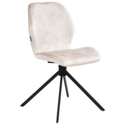 Beliani Set Of 4 Dining Chairs Swivel Morrison Velvet Light Beige - thumbnail 4